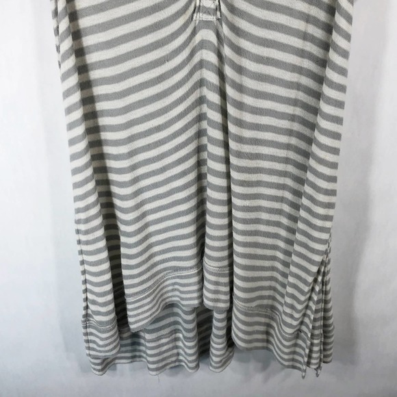 We the Free People‎ Small Tunic Striped Henley Top Gray White Knit Pearl 407 - Picture 8 of 10